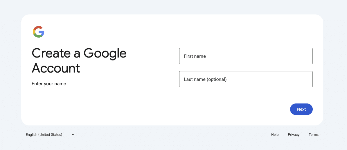 Create a Google Account without Gmail