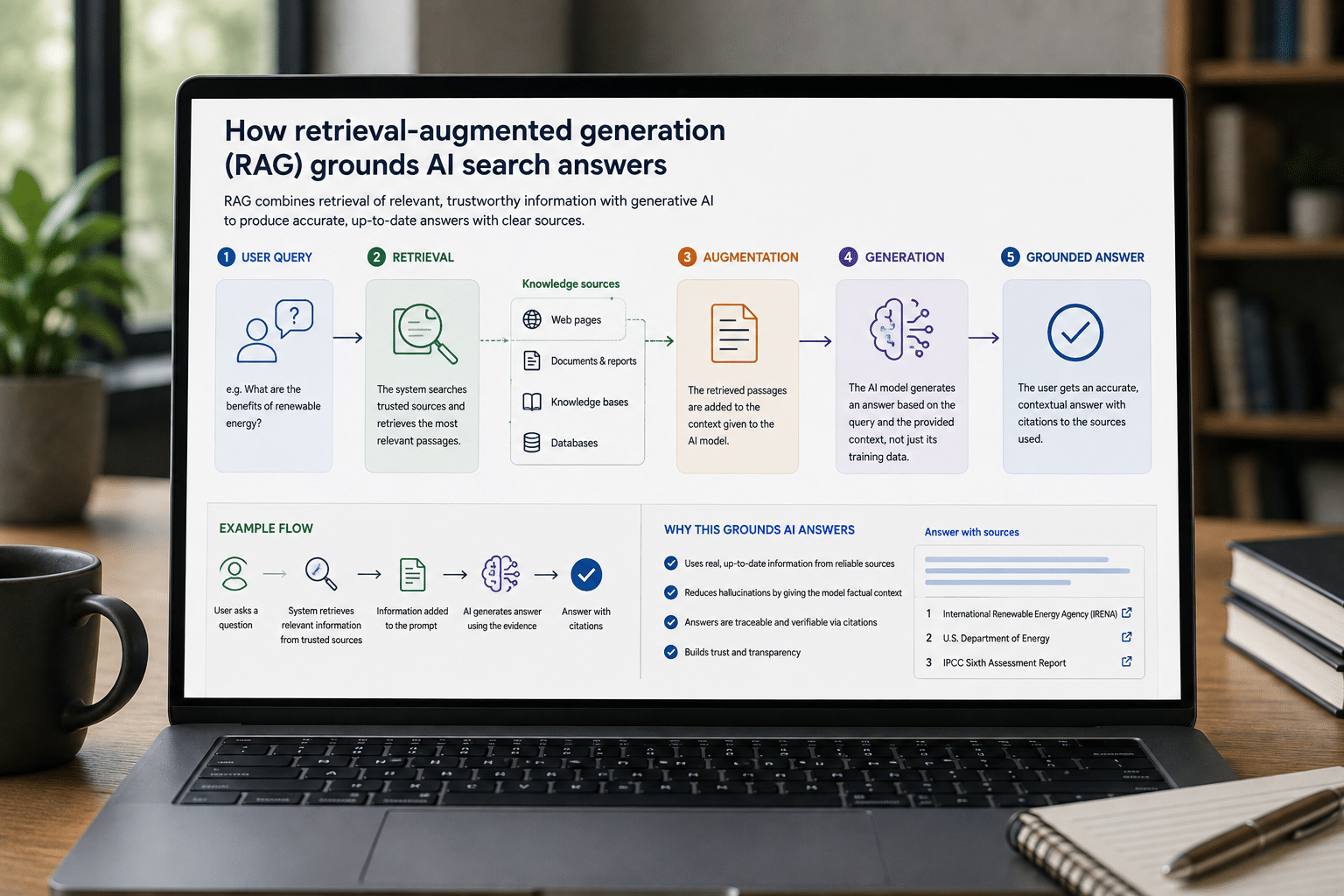 how retrieval-augmented generation grounds AI search answers